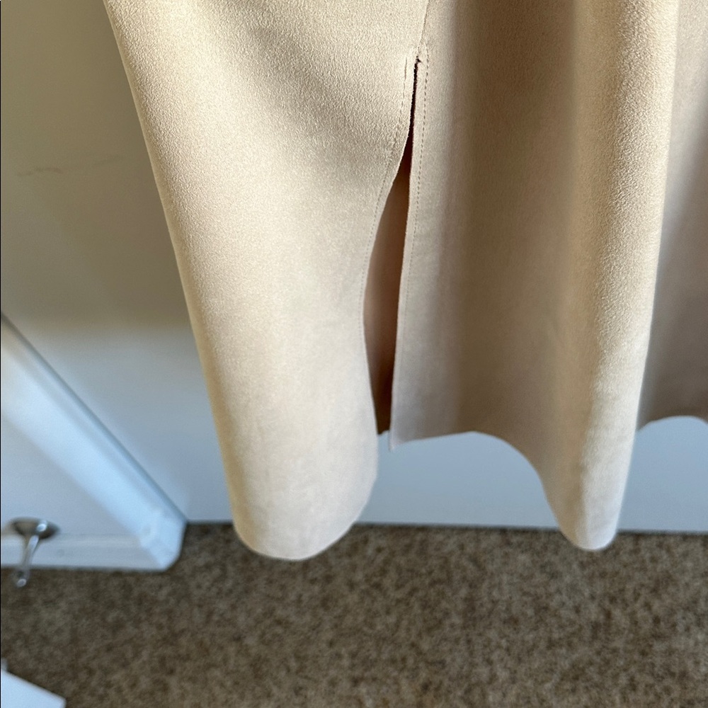 Zara Beige Beige Faux Suede Trench Coat Size Small - Picture 7 of 13